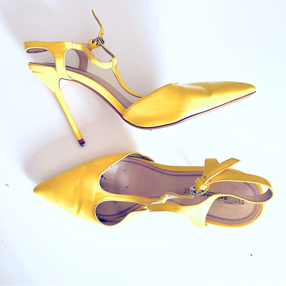 ZARA Neon Yellow Women's Stiletto Heels
